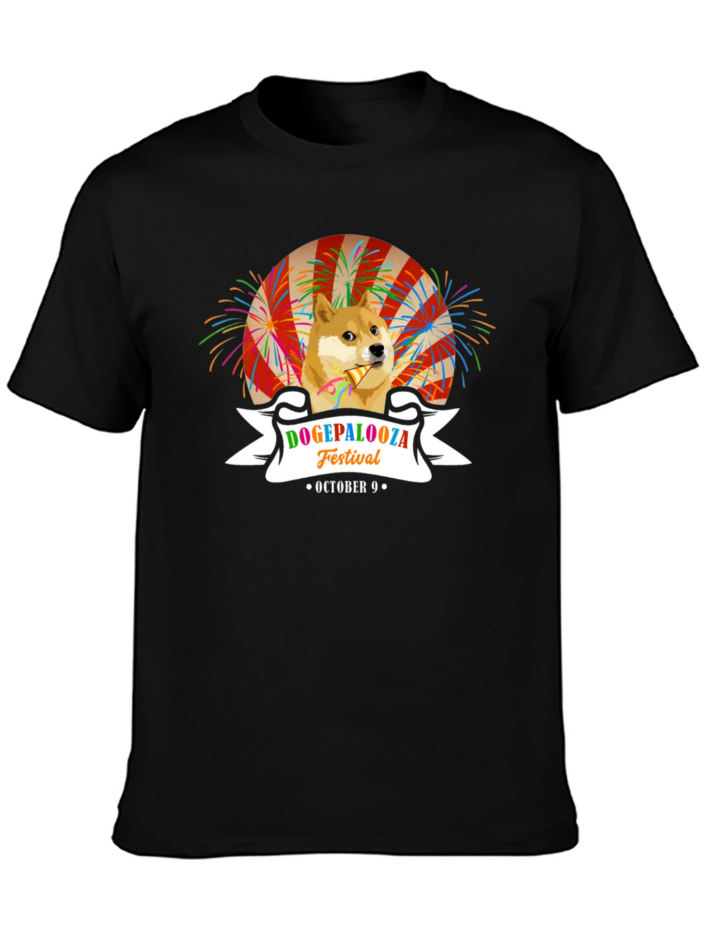 DogePalooza Festival Black T-Shirt October 9th Celebration