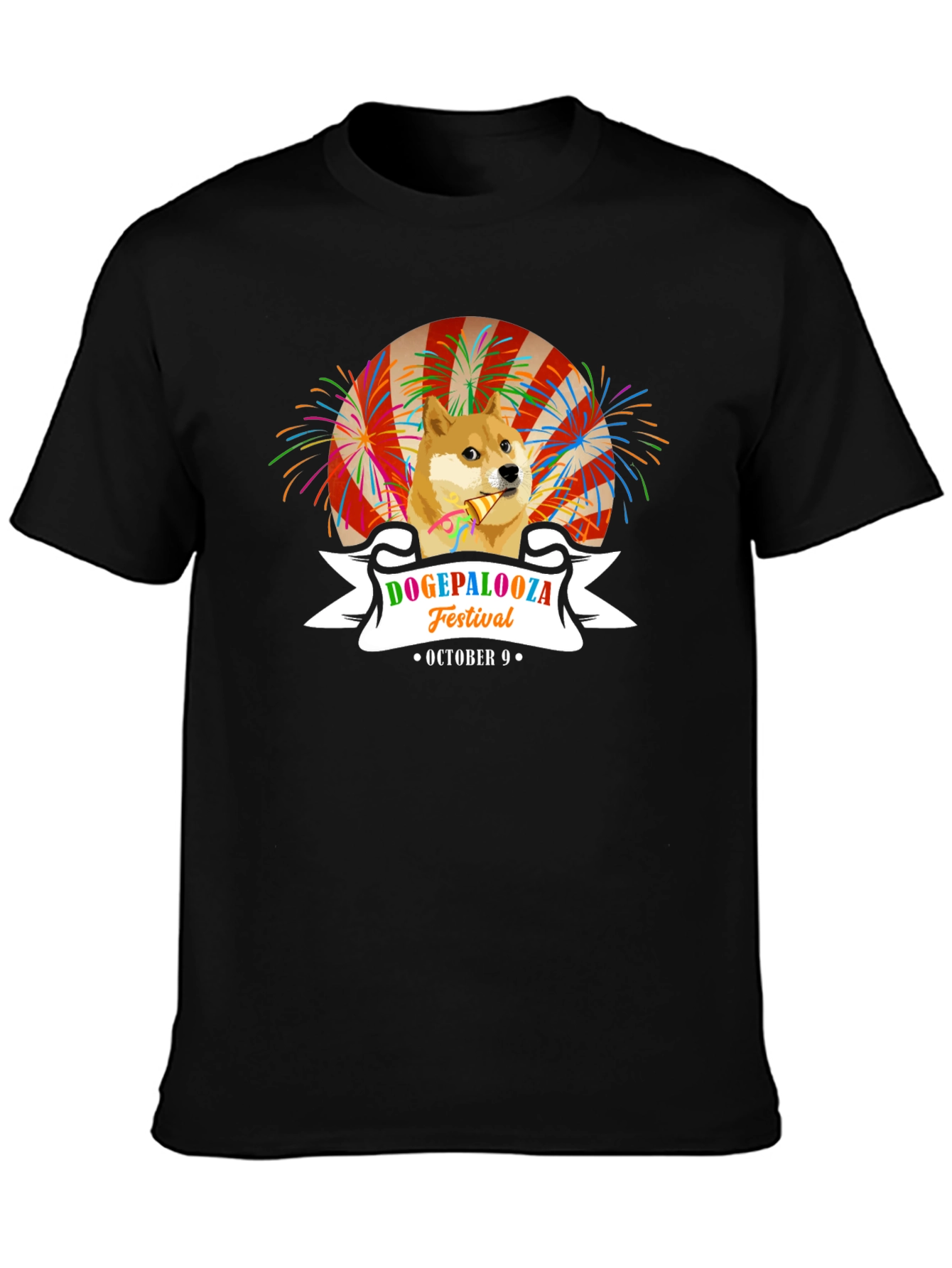 DogePalooza Festival Black T-Shirt October 9th Celebration