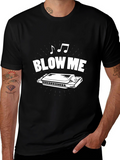 Blow Me Harmonica Graphic Tee - Black