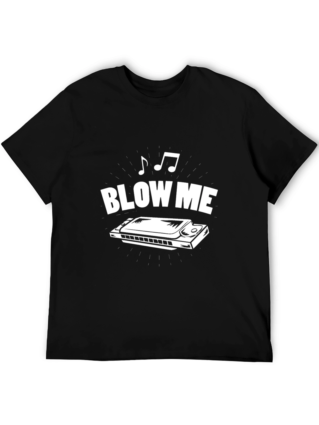 Blow Me Harmonica Graphic Tee - Black
