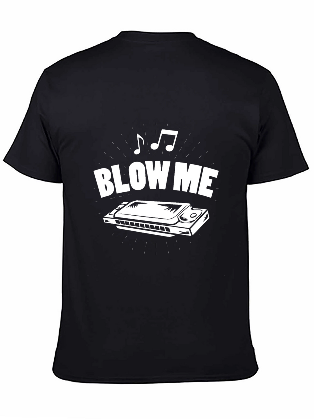 Blow Me Harmonica Graphic Tee - Black