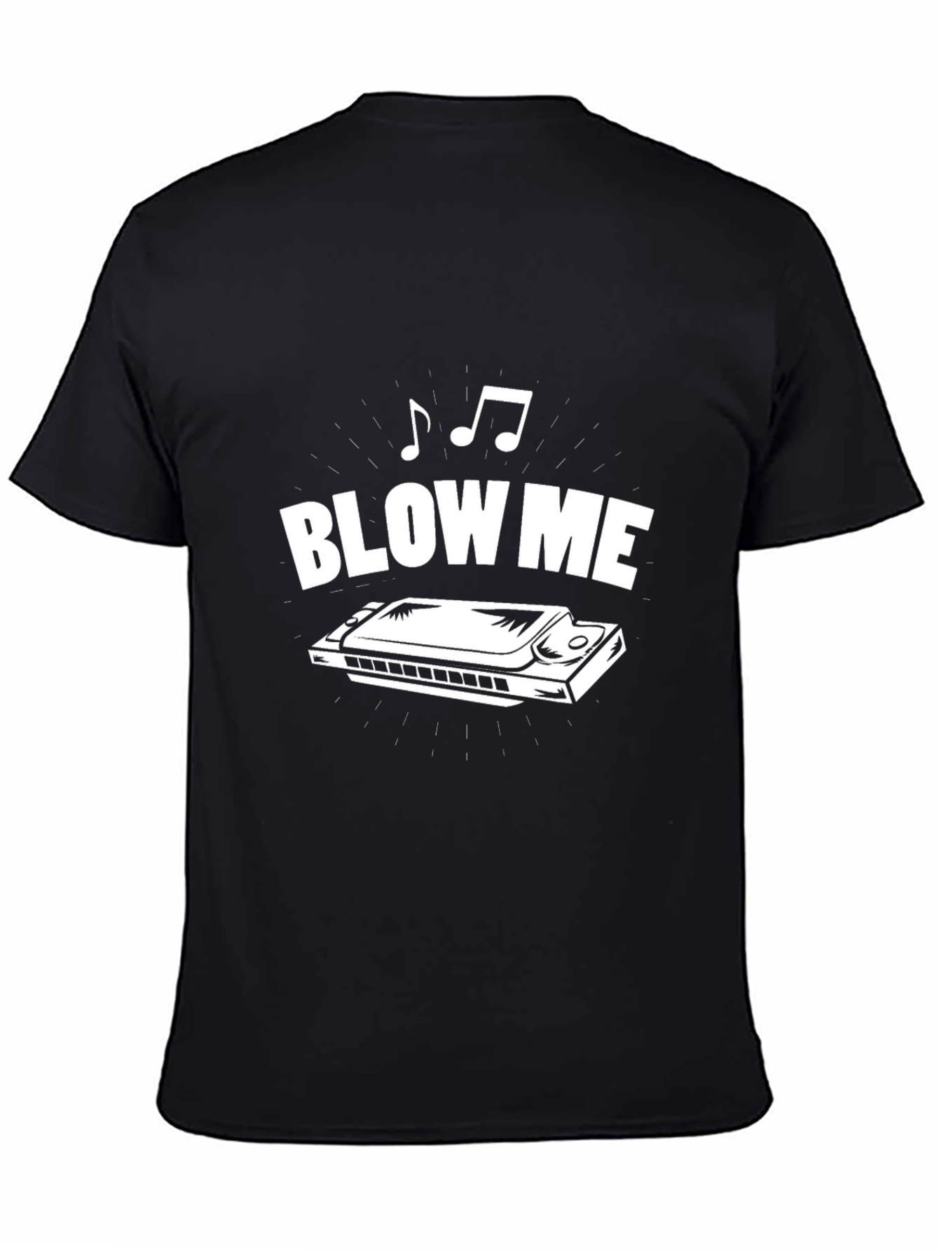 Blow Me Harmonica Graphic Tee - Black