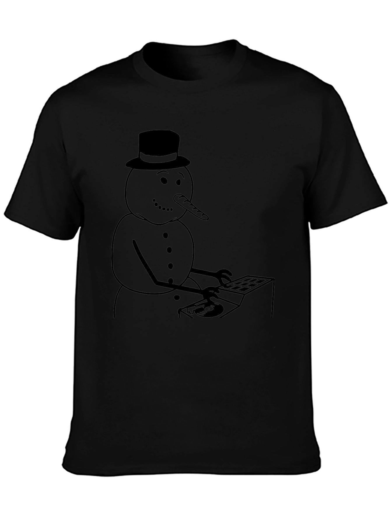 DJ Snowman Graphic Tee - Holiday Humor