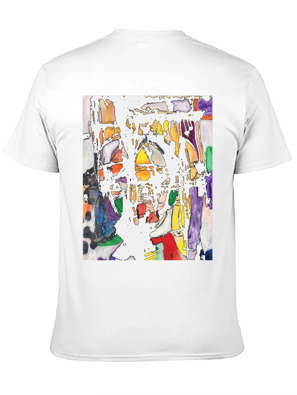 Abstract Art Print Black Crew Neck T-Shirt