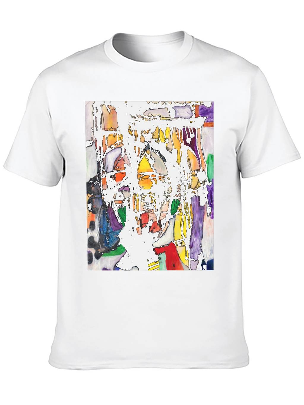 Abstract Art Print Black Crew Neck T-Shirt