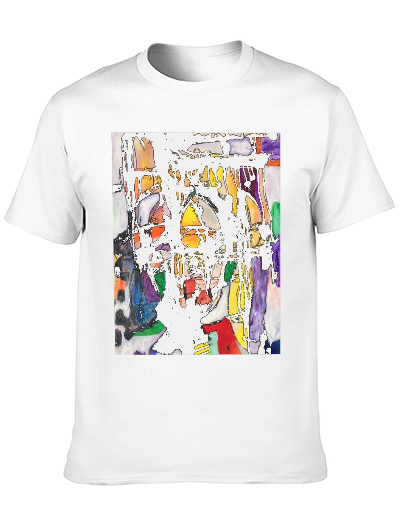 Abstract Art Print Black Crew Neck T-Shirt