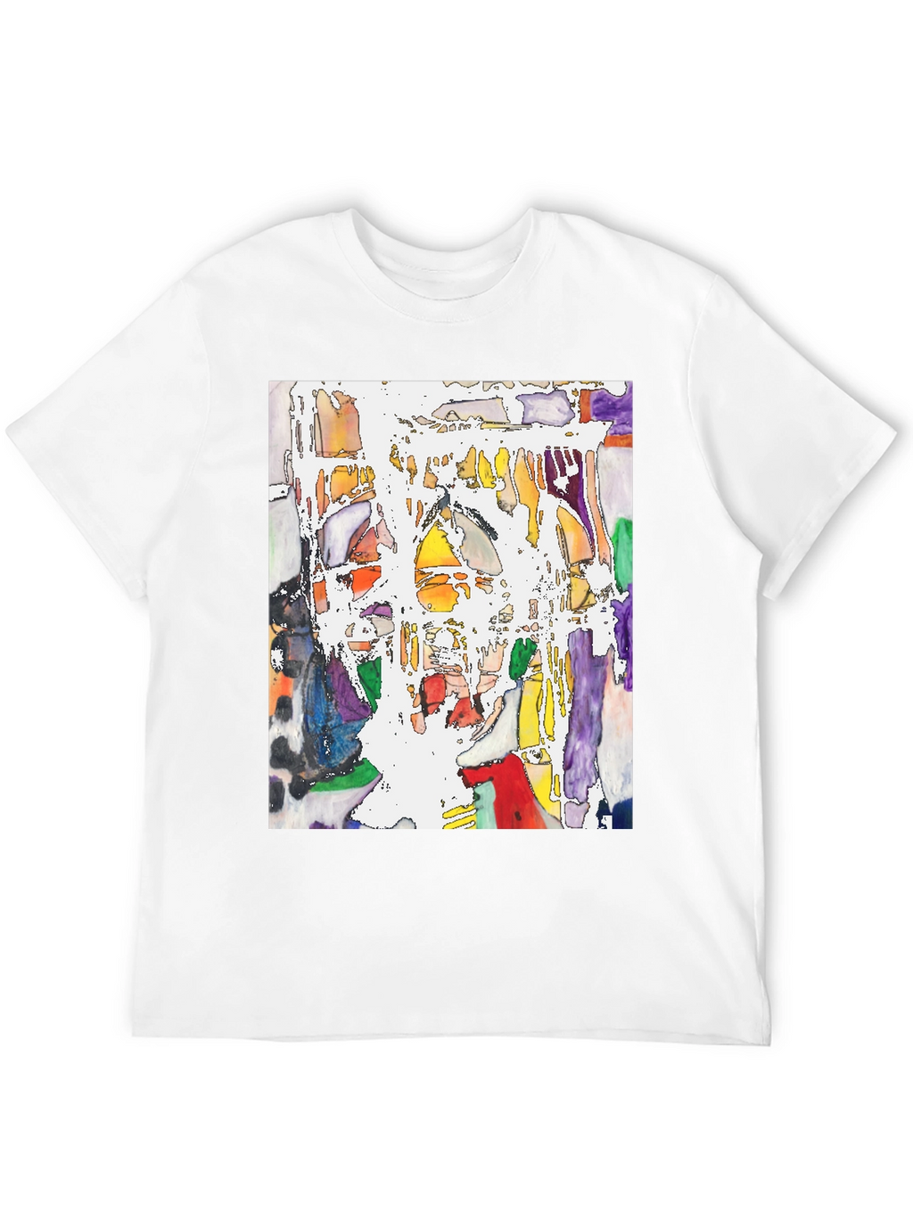 Abstract Art Print Black Crew Neck T-Shirt