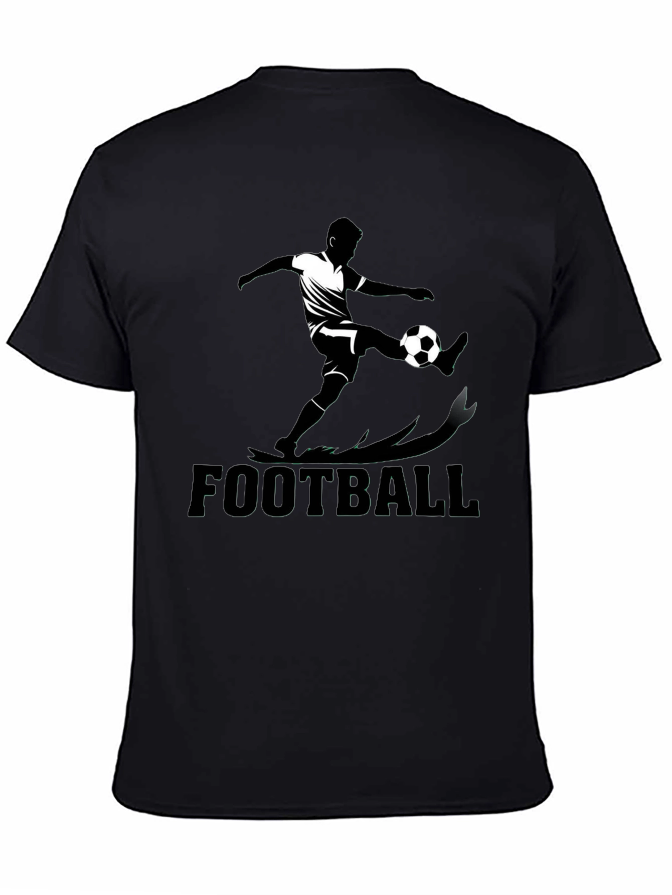 Football Graphic Tee - Black Cotton Blend
