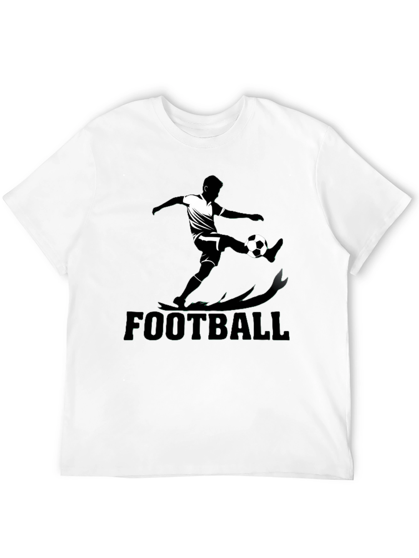 Football Graphic Tee - Black Cotton Blend