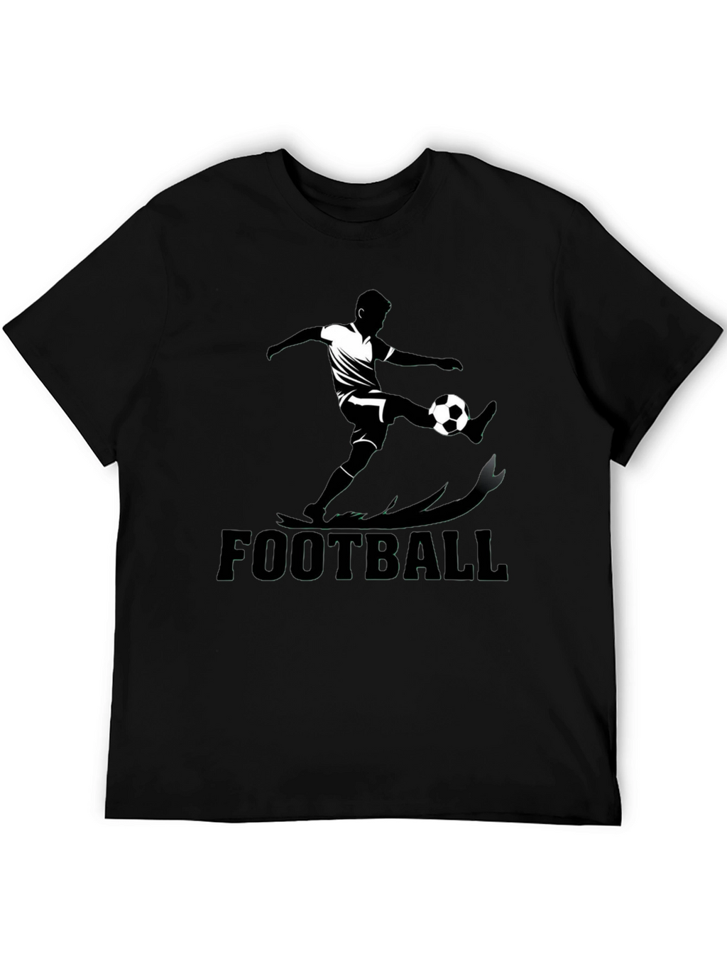 Football Graphic Tee - Black Cotton Blend