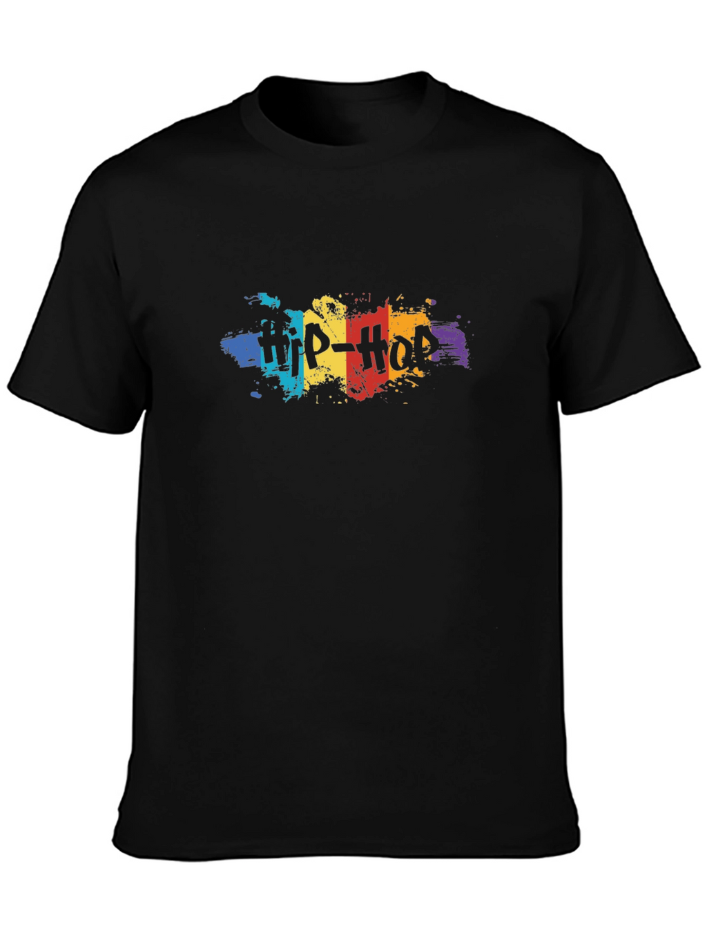 Hip-Hop Graphic Print Black Cotton T-Shirt