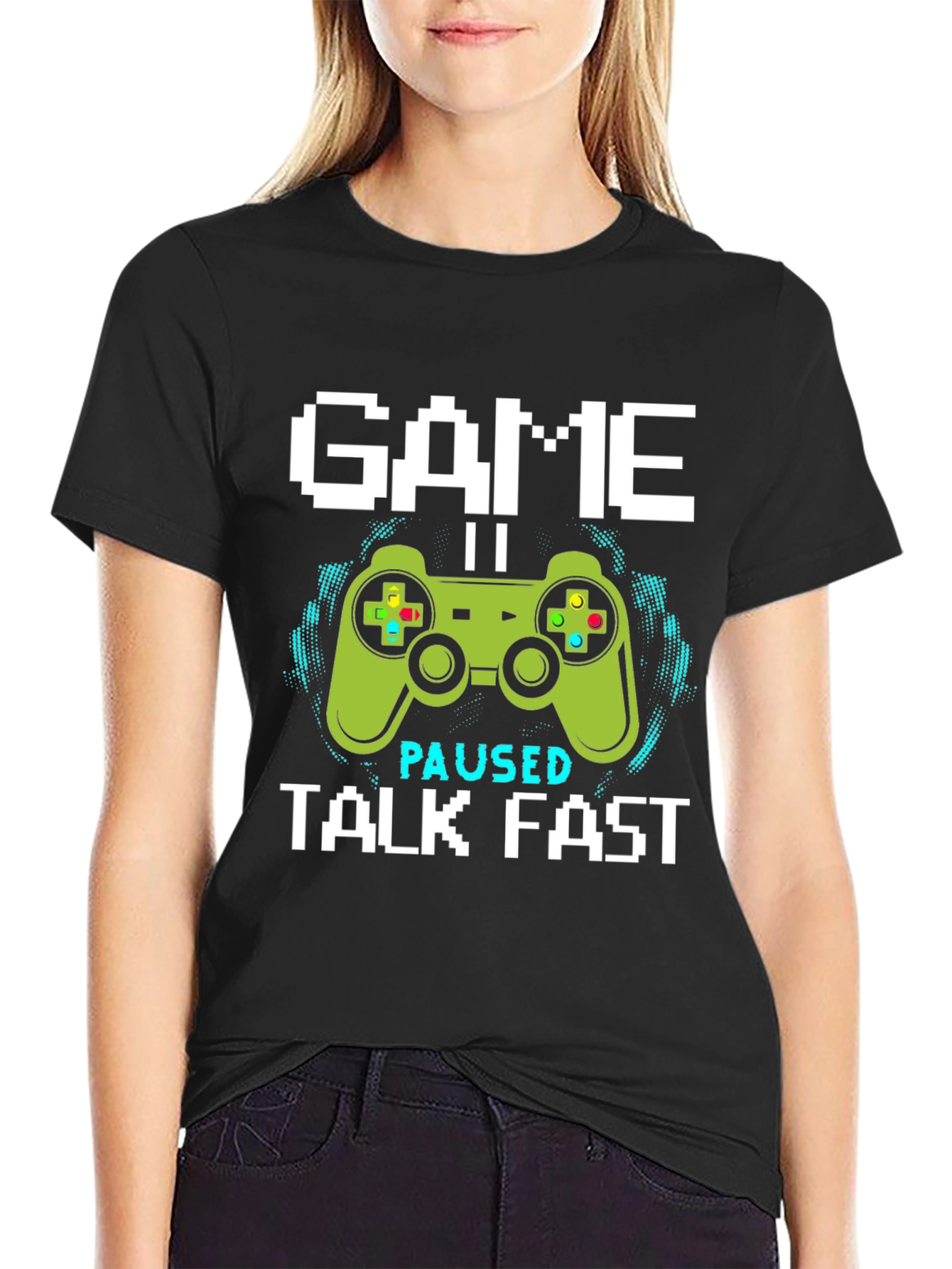 Game Paused Talk Fast T-Shirt Funny Gamer Tee