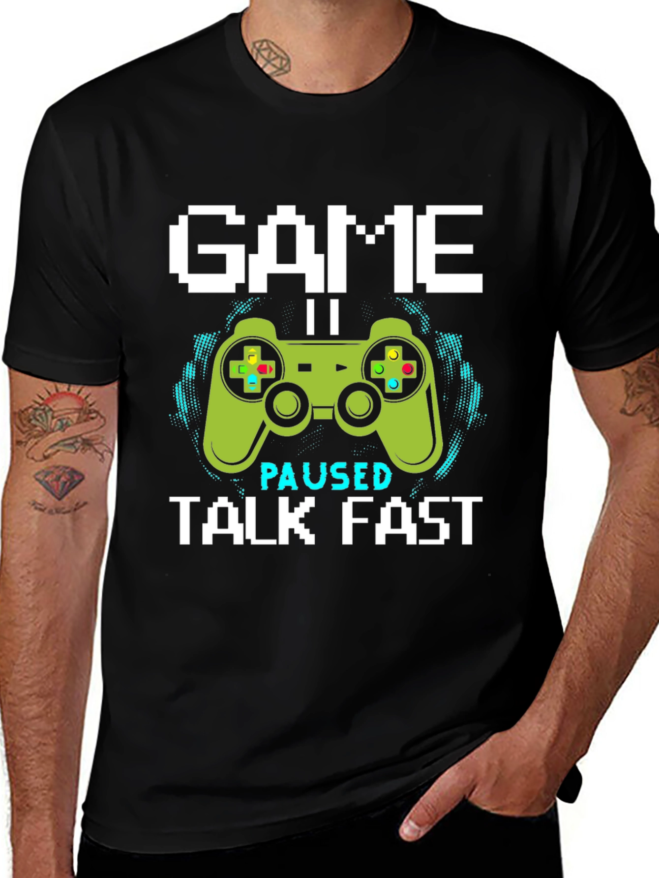 Game Paused Talk Fast T-Shirt Funny Gamer Tee