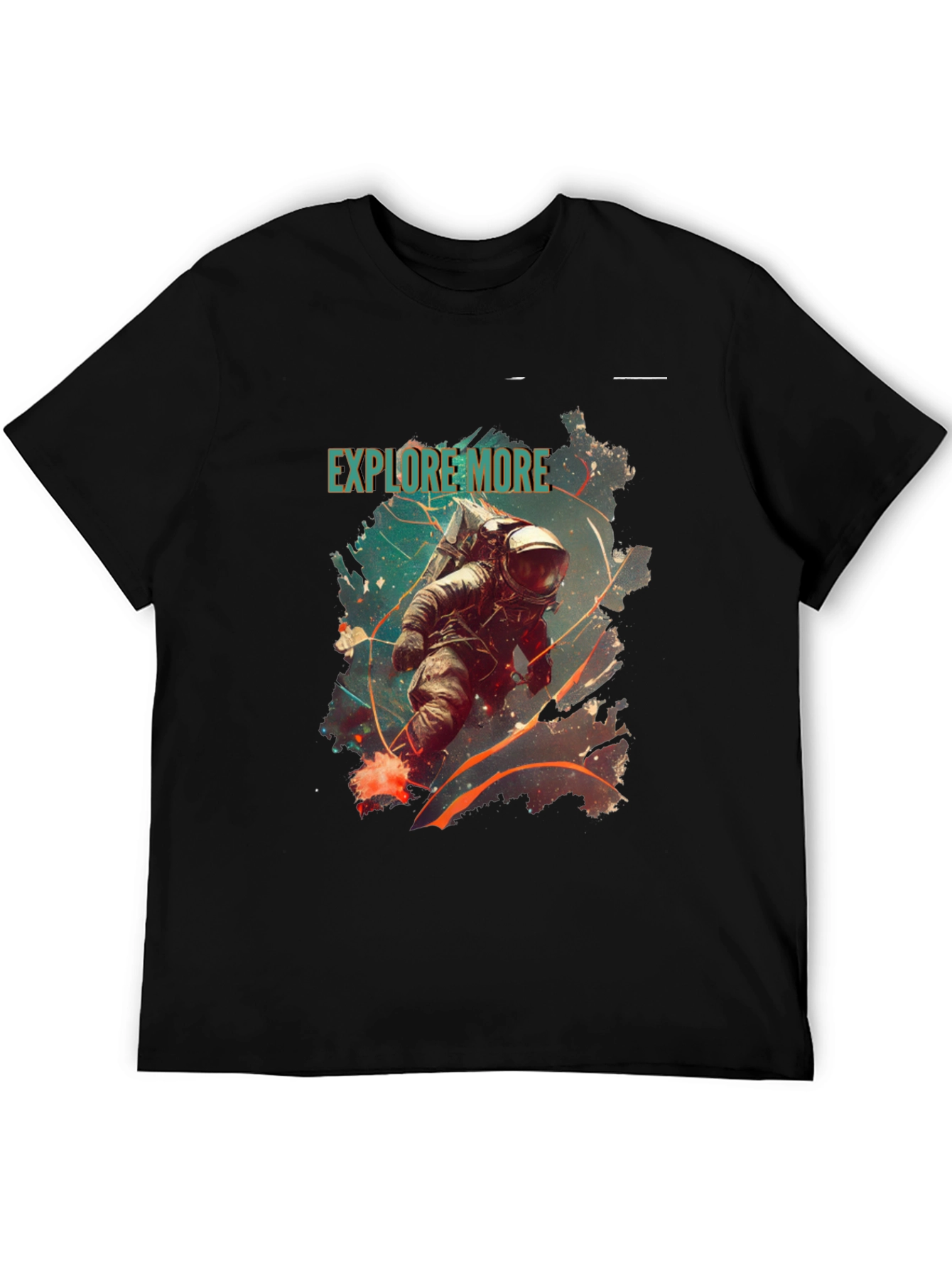 Explore More Astronaut Graphic Tee - Black