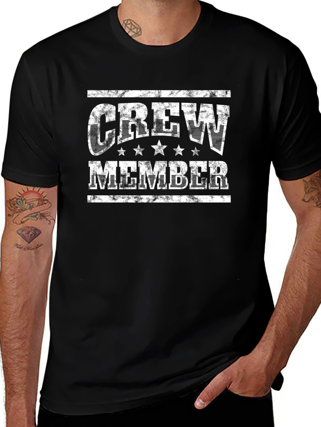 Crew Member Graphic Tee - Bold Black T-Shirt