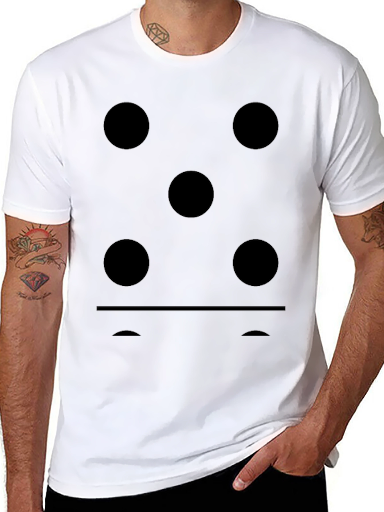 Domino Five Dots Graphic Black T-Shirt