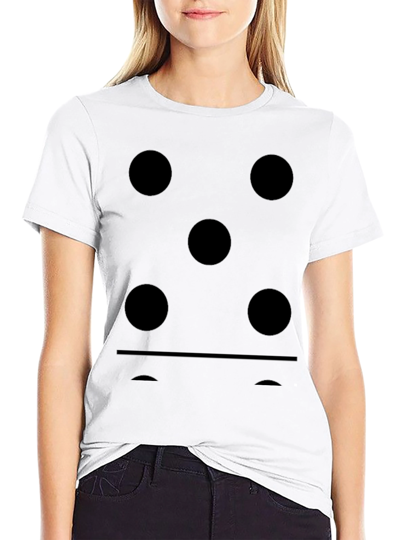 Domino Five Dots Graphic Black T-Shirt