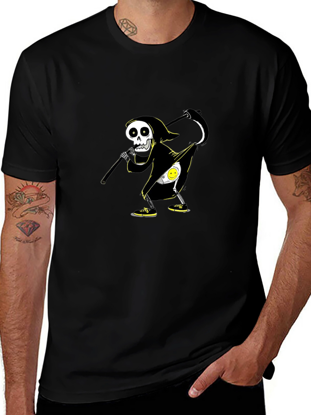 Grim Reaper Egg Humor Graphic T-Shirt