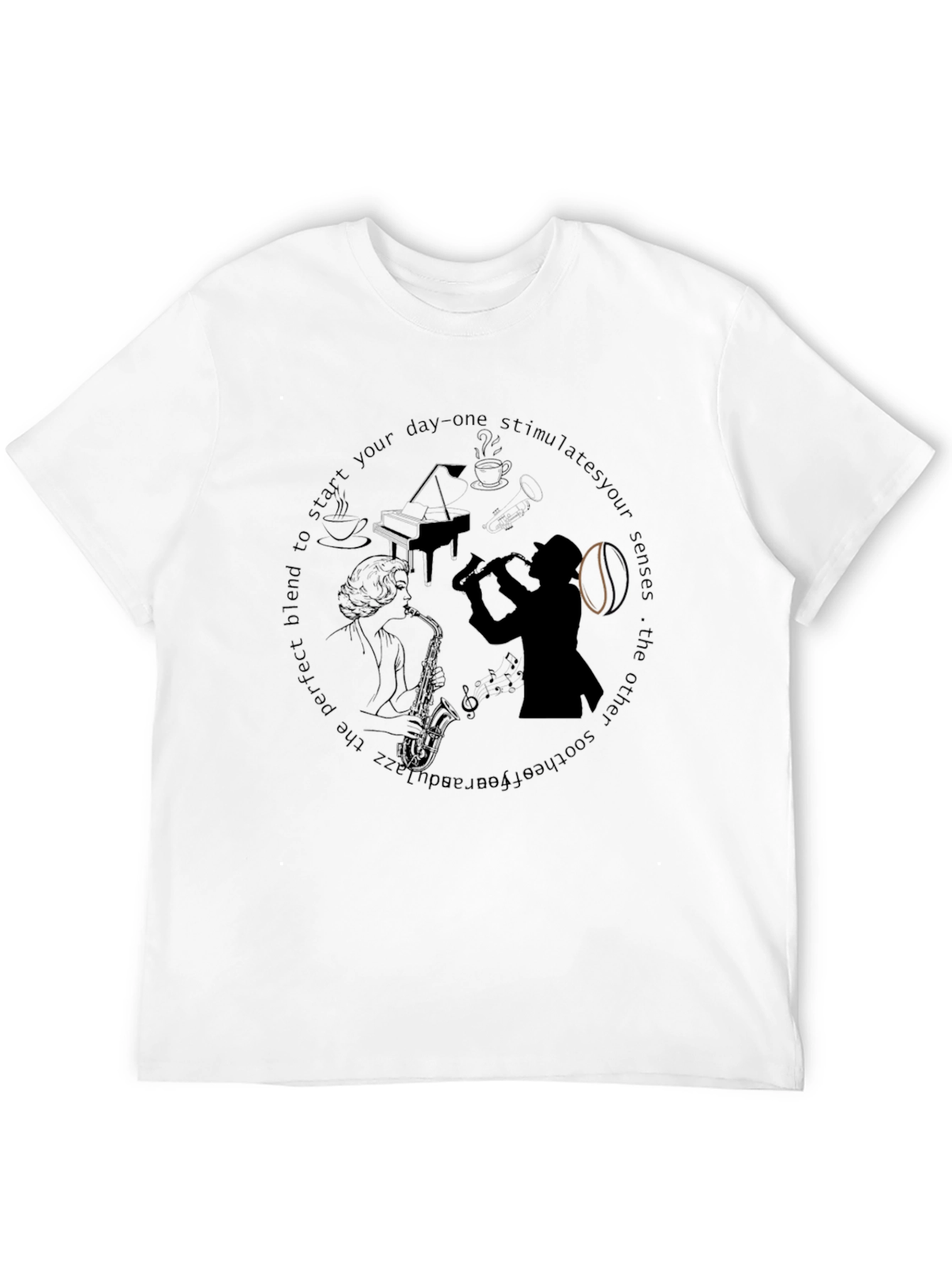 Black Jazz Musician Graphic T-Shirt