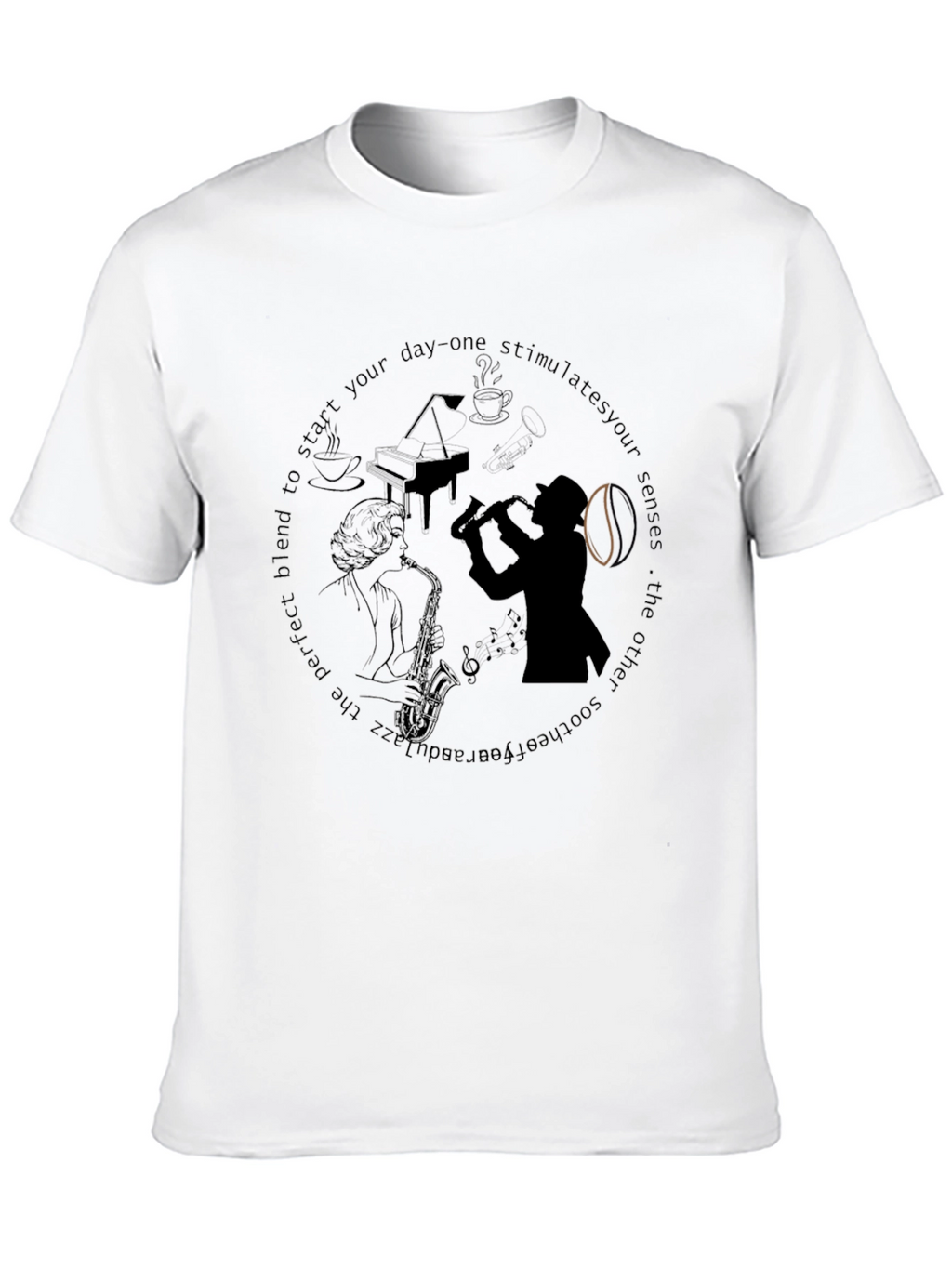 Black Jazz Musician Graphic T-Shirt