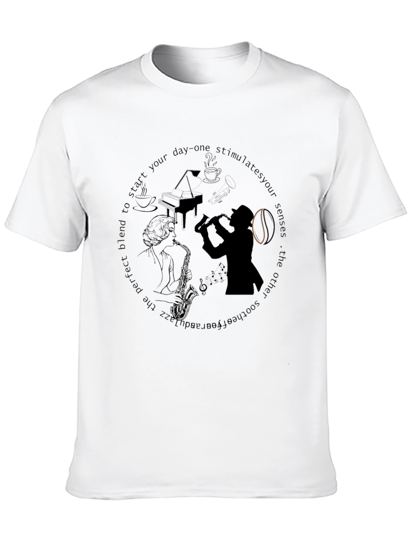Black Jazz Musician Graphic T-Shirt