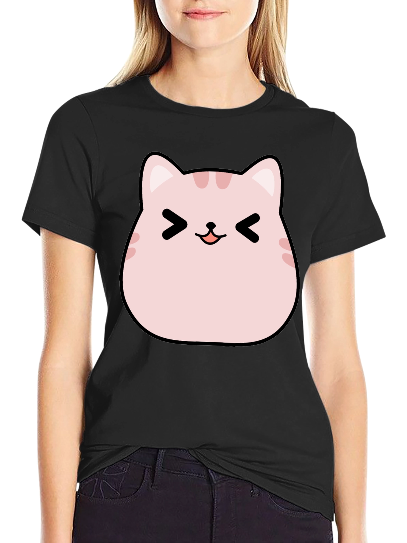 Cute Kawaii Cat T-Shirt - Soft Graphic Tee