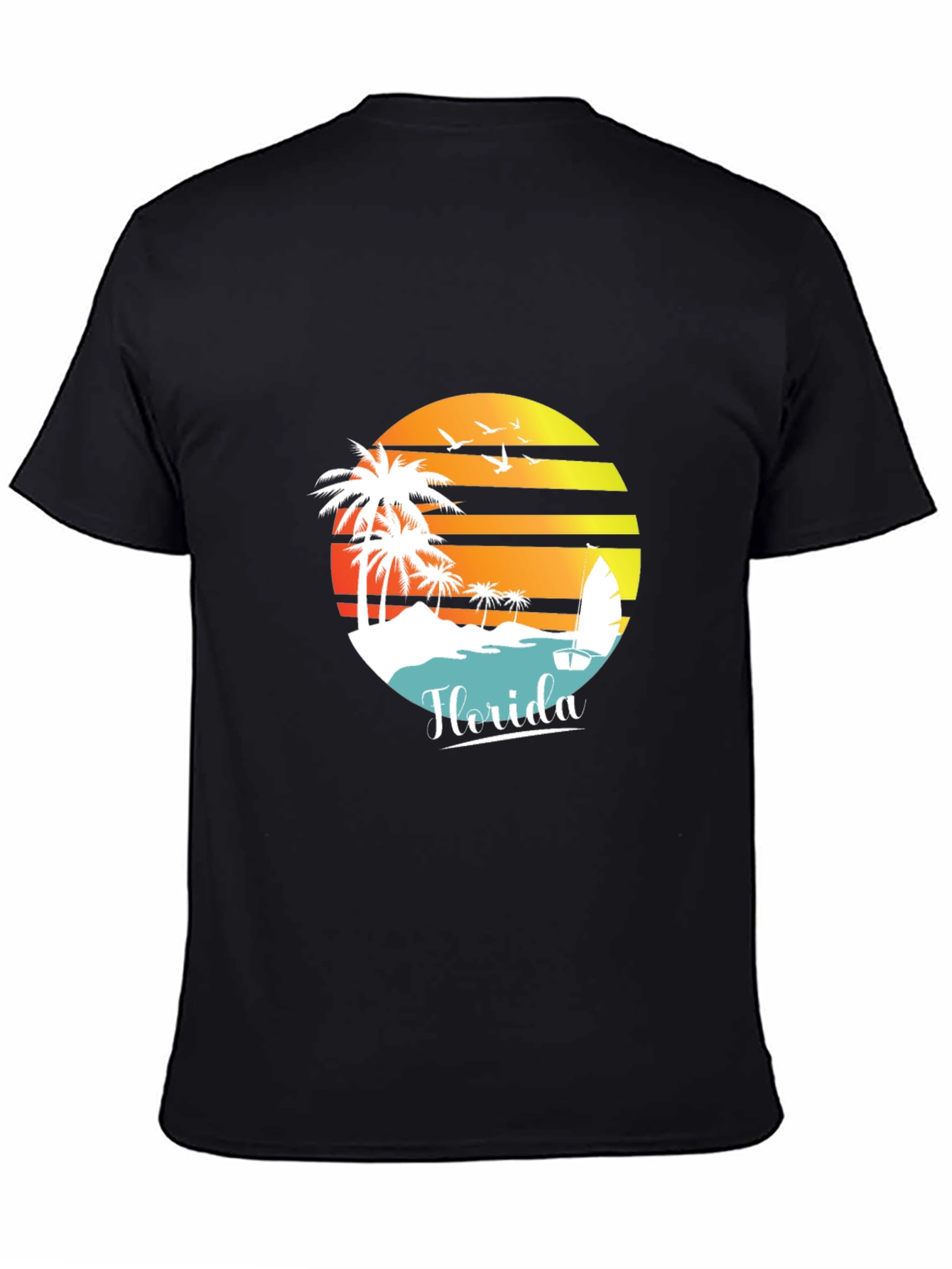 Florida Sunset T-Shirt - Tropical Beach Palm Tree Design