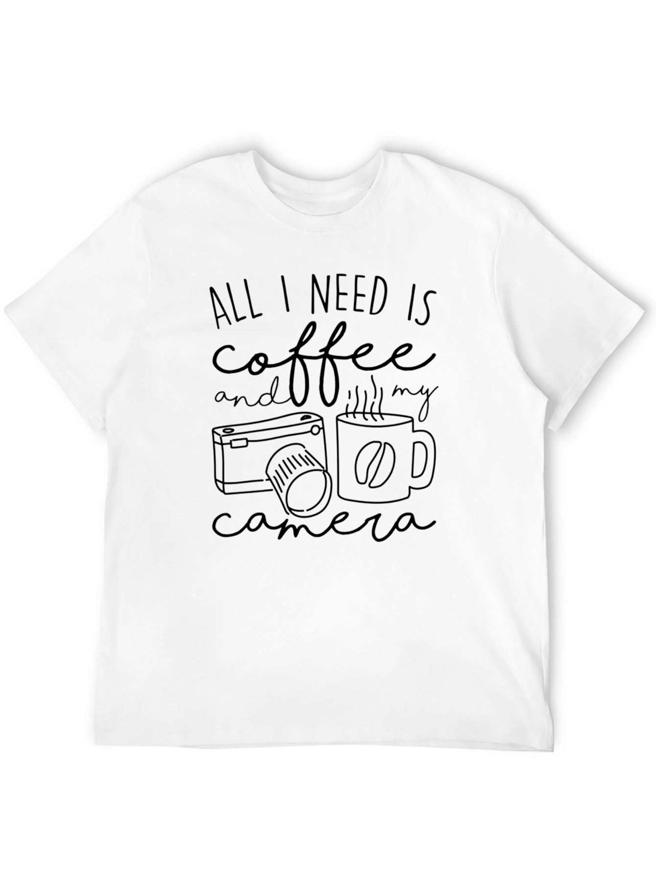 Coffee & Camera Graphic Tee - Black