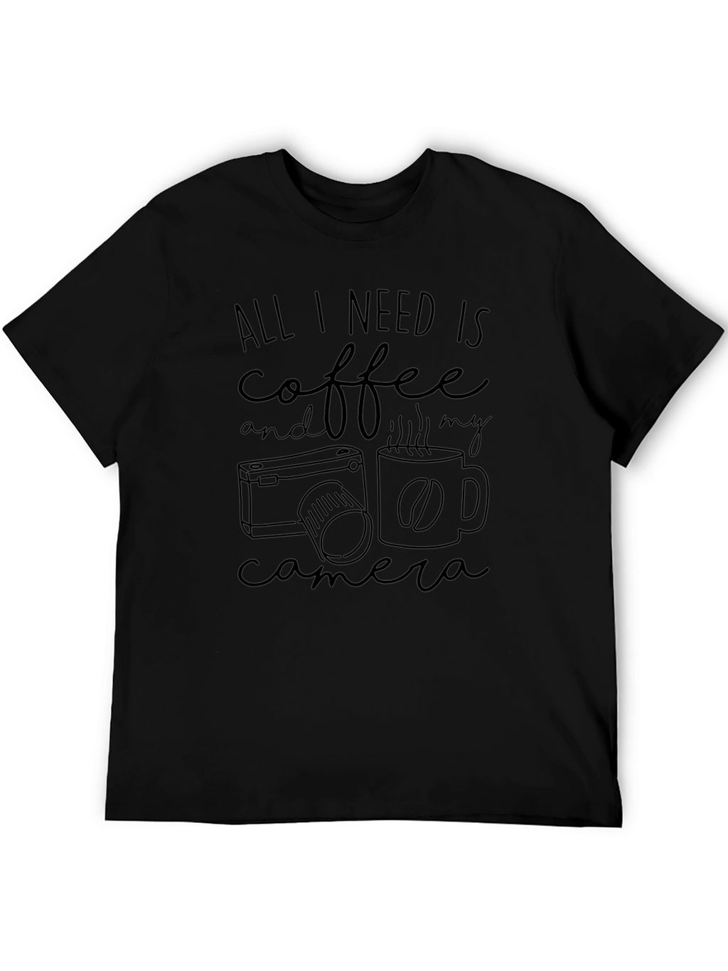 Coffee & Camera Graphic Tee - Black