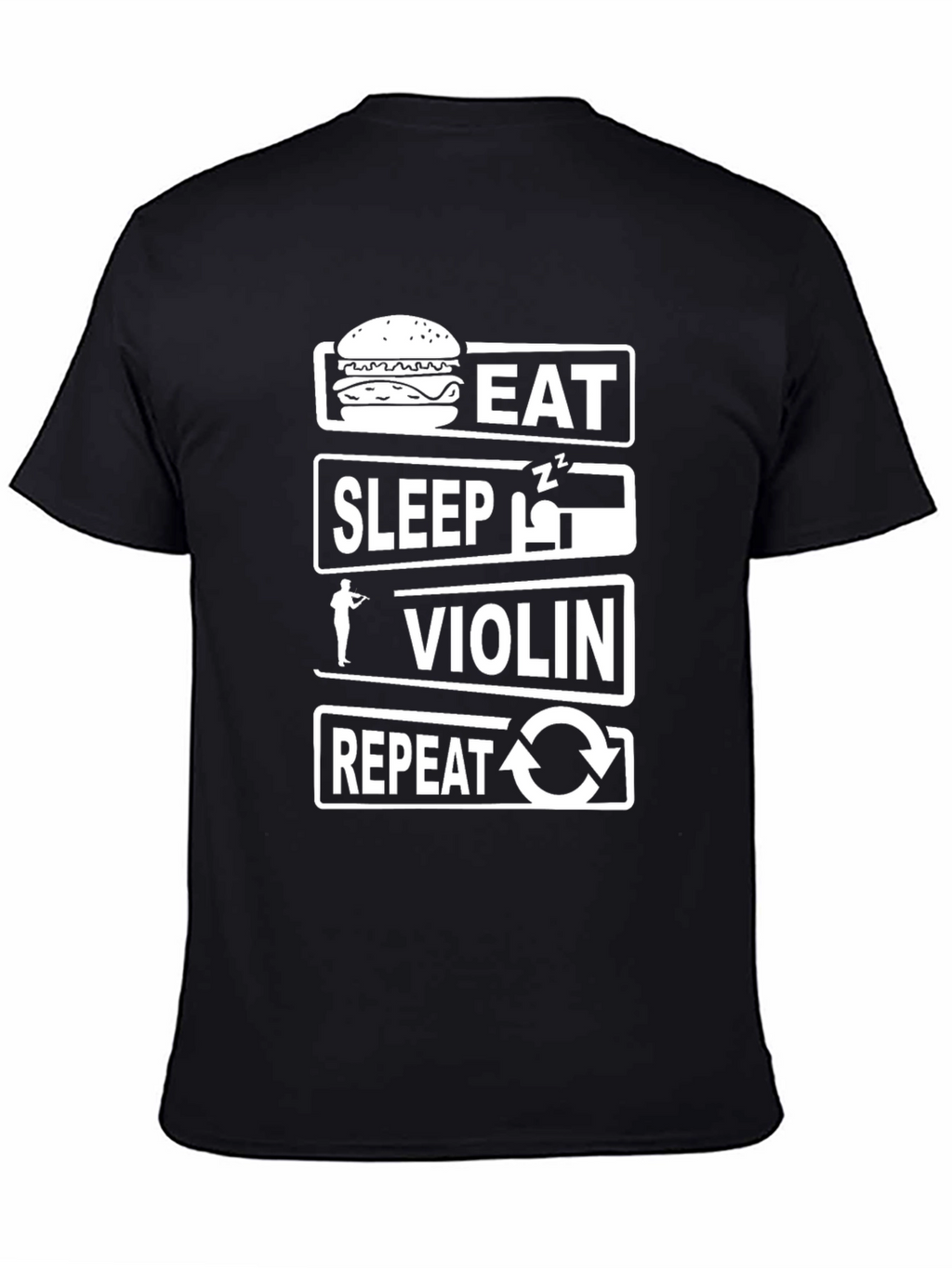 Eat Sleep Violin Repeat Black T-Shirt