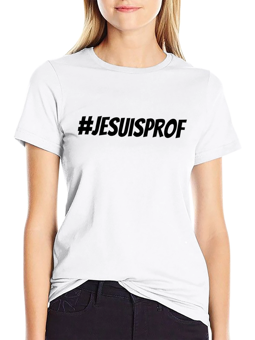 #JESUISPROF Black Cotton T-Shirt - Casual Style