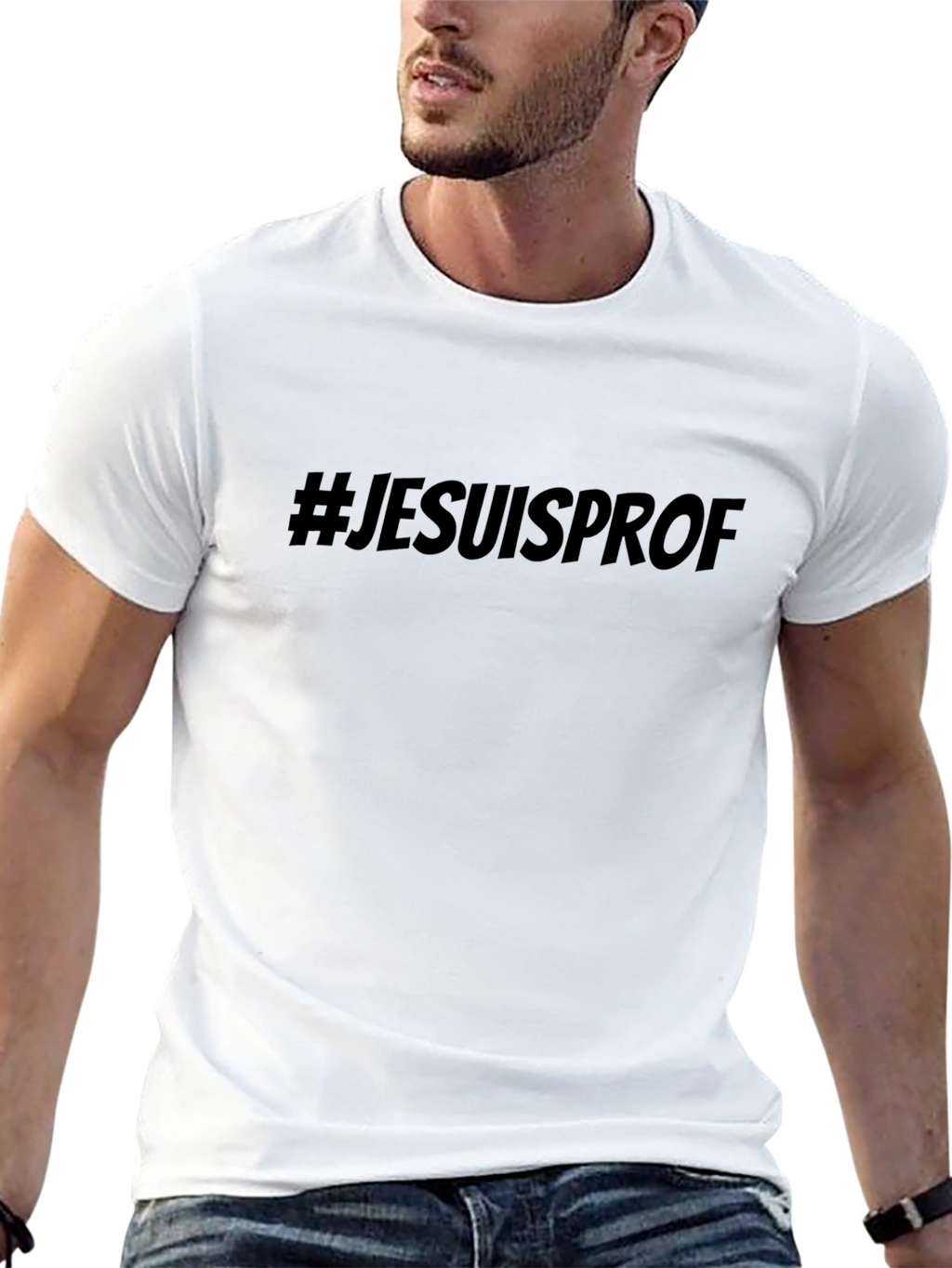 #JESUISPROF Black Cotton T-Shirt - Casual Style