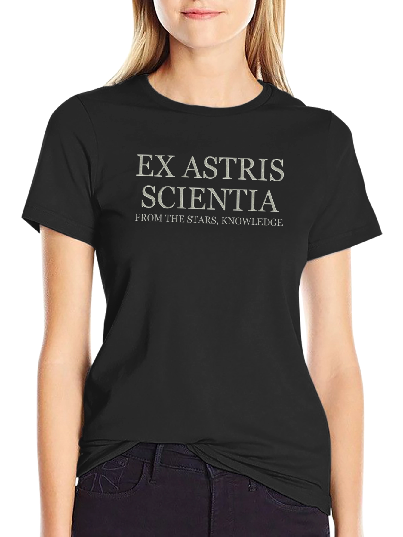 Ex Astris Scientia Black Graphic T-Shirt