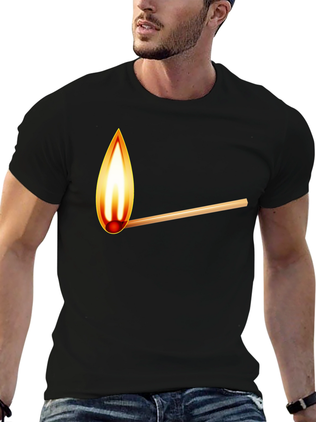 Burning Match Graphic T-Shirt - Casual Cool