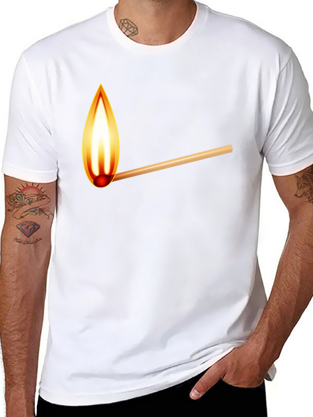Burning Match Graphic T-Shirt - Casual Cool