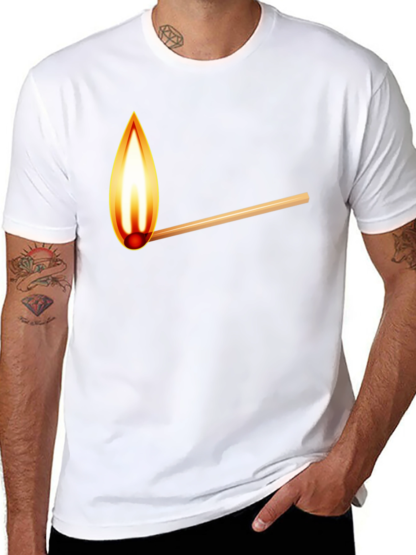 Burning Match Graphic T-Shirt - Casual Cool