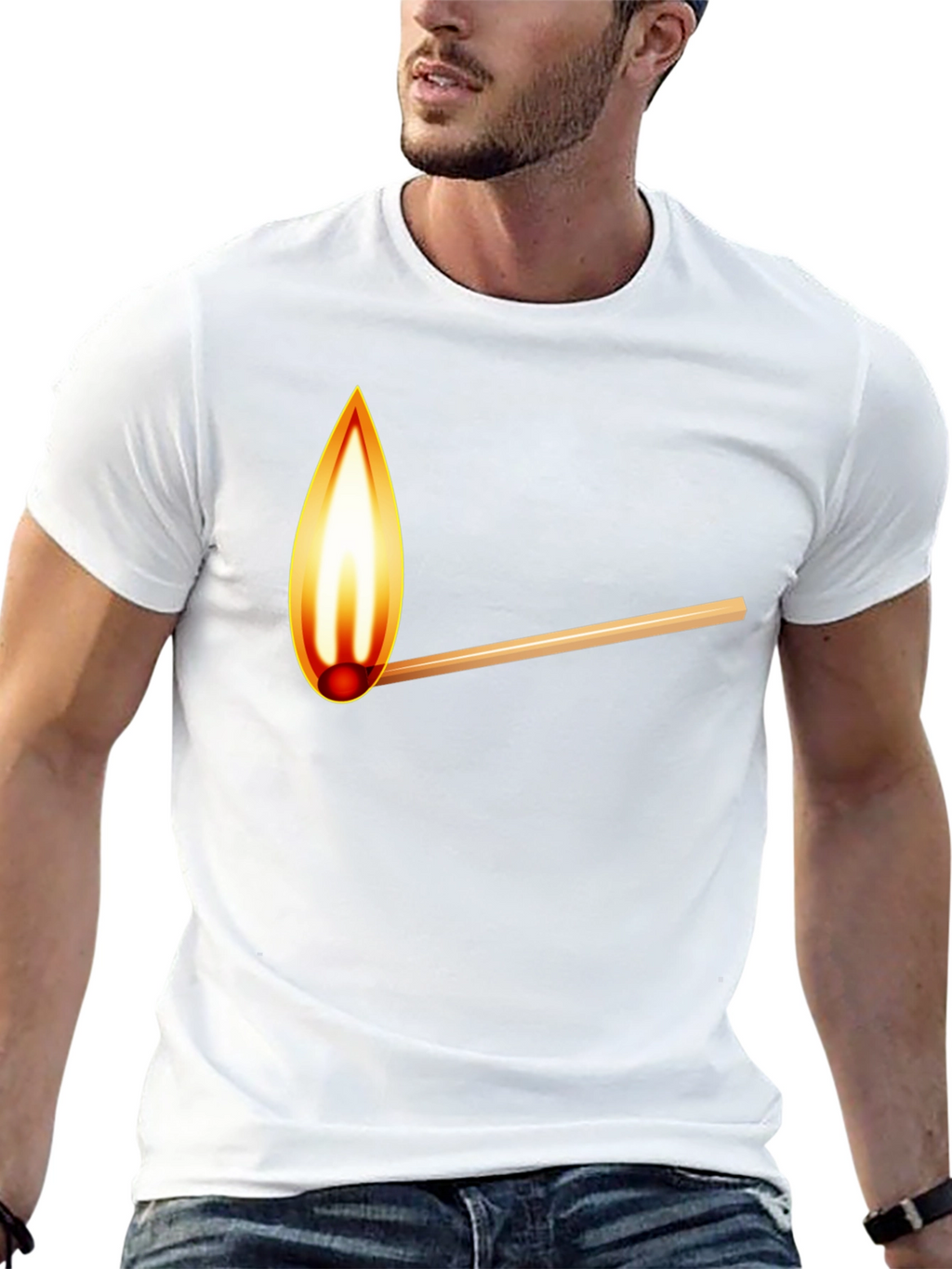 Burning Match Graphic T-Shirt - Casual Cool