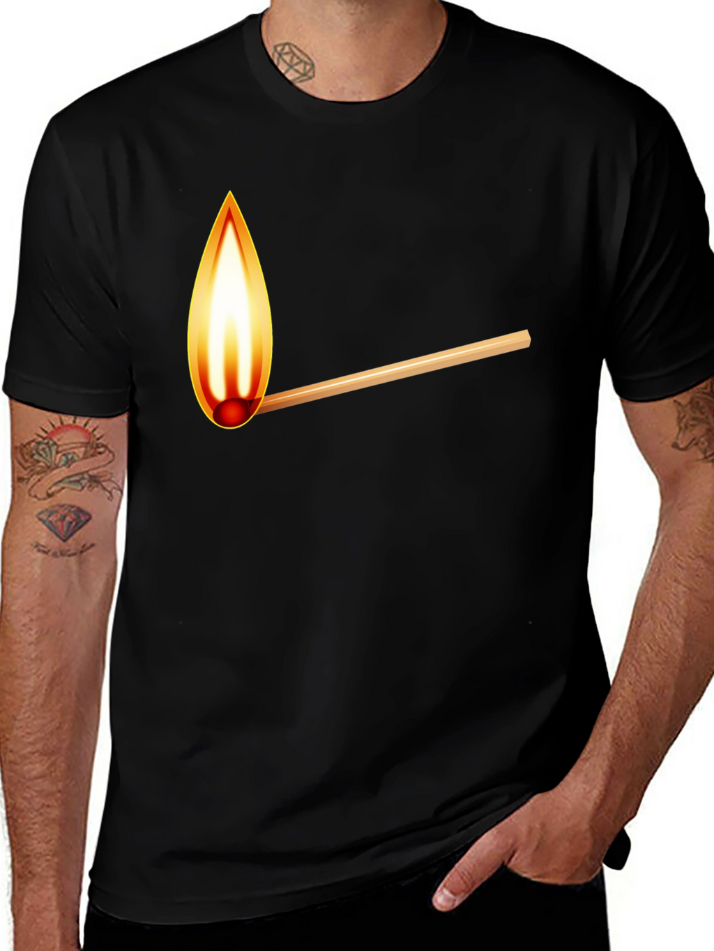 Burning Match Graphic T-Shirt - Casual Cool