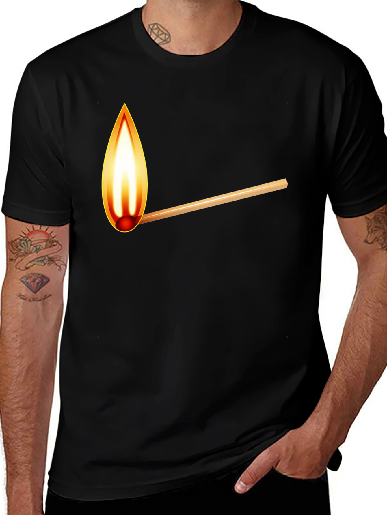 Burning Match Graphic T-Shirt - Casual Cool