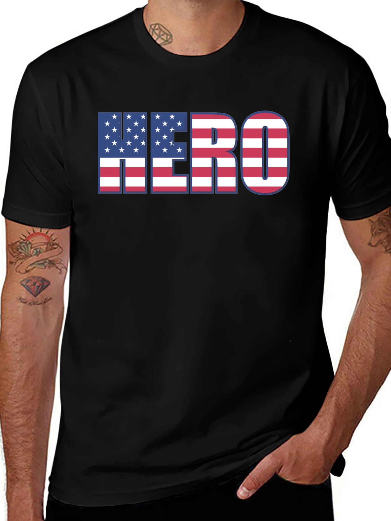 Hero USA Flag Graphic Tee - Patriotic T-Shirt