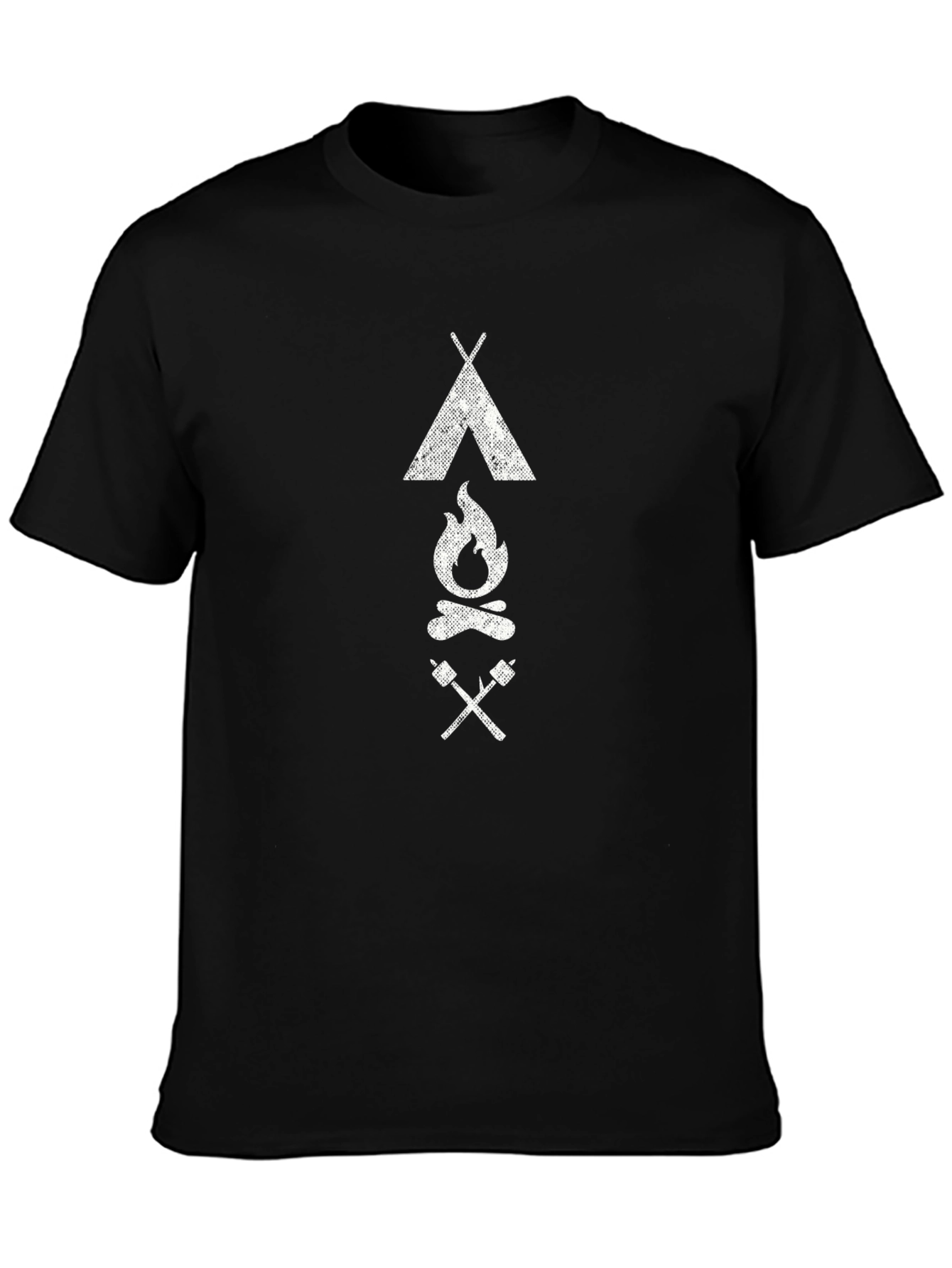 Camping Graphic Tee - Tent Fire Marshmallow Print