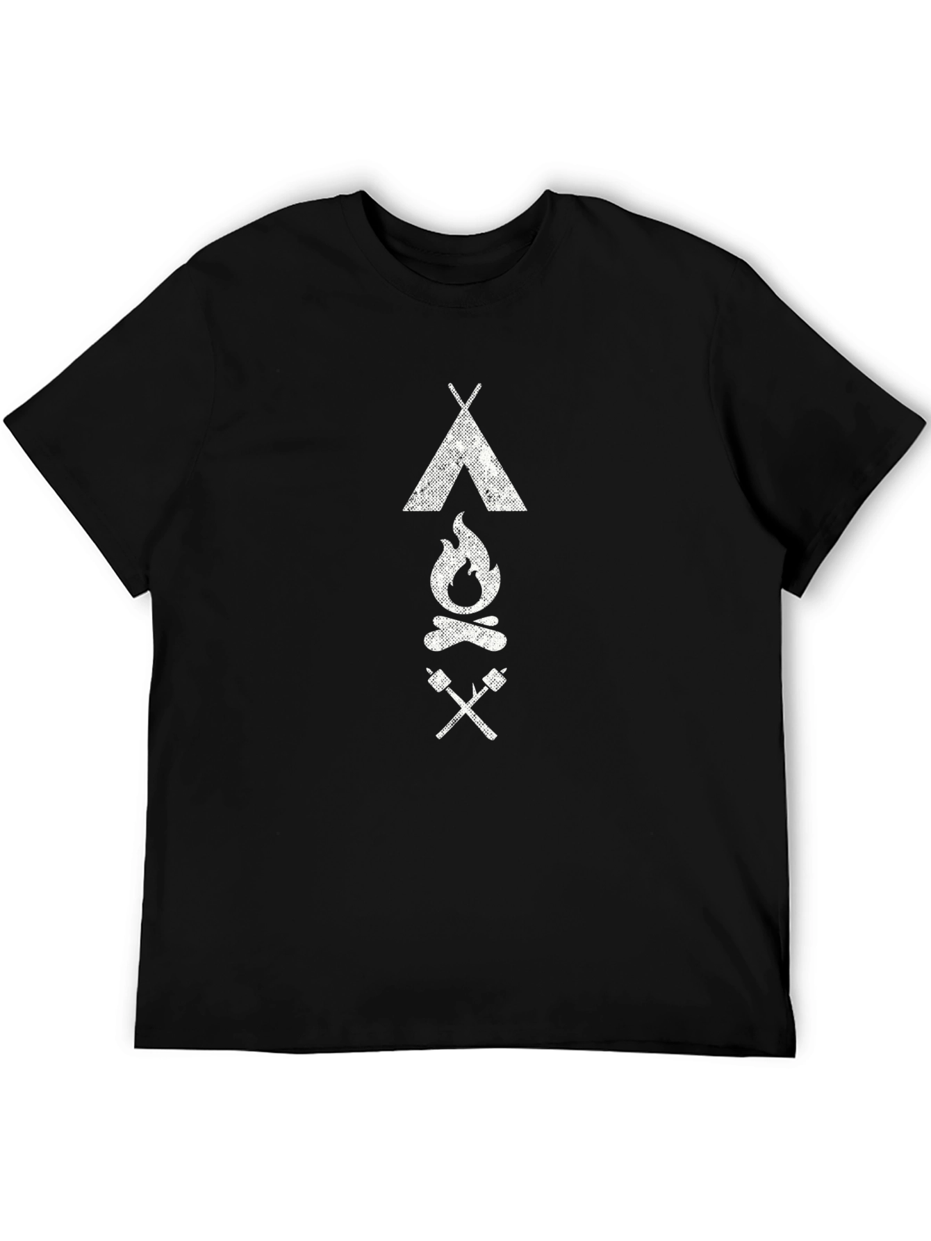 Camping Graphic Tee - Tent Fire Marshmallow Print
