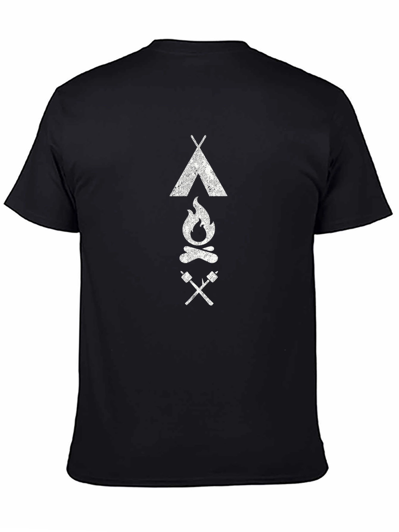 Camping Graphic Tee - Tent Fire Marshmallow Print