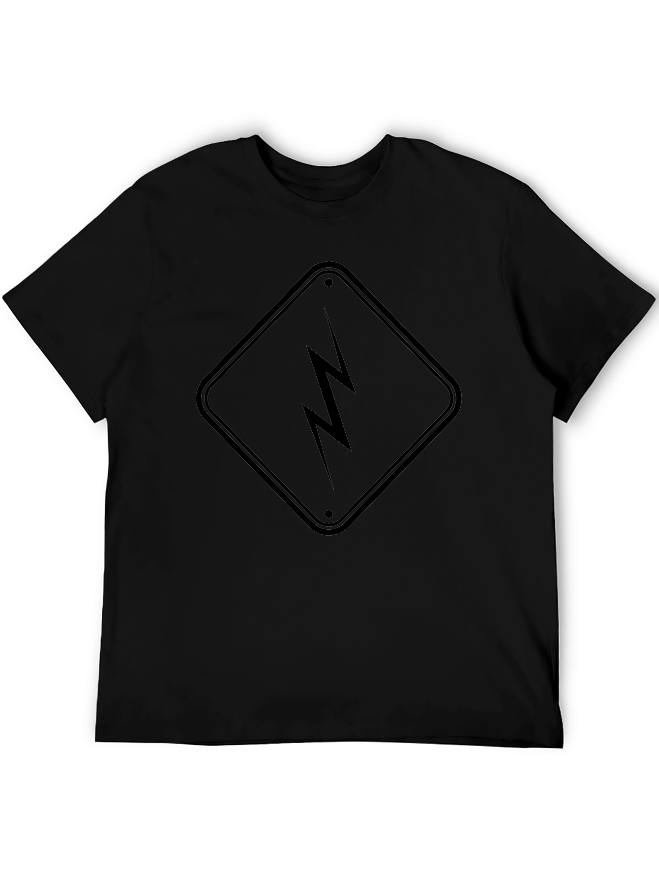 Black Lightning Bolt Graphic Tee - Modern Streetwear Style