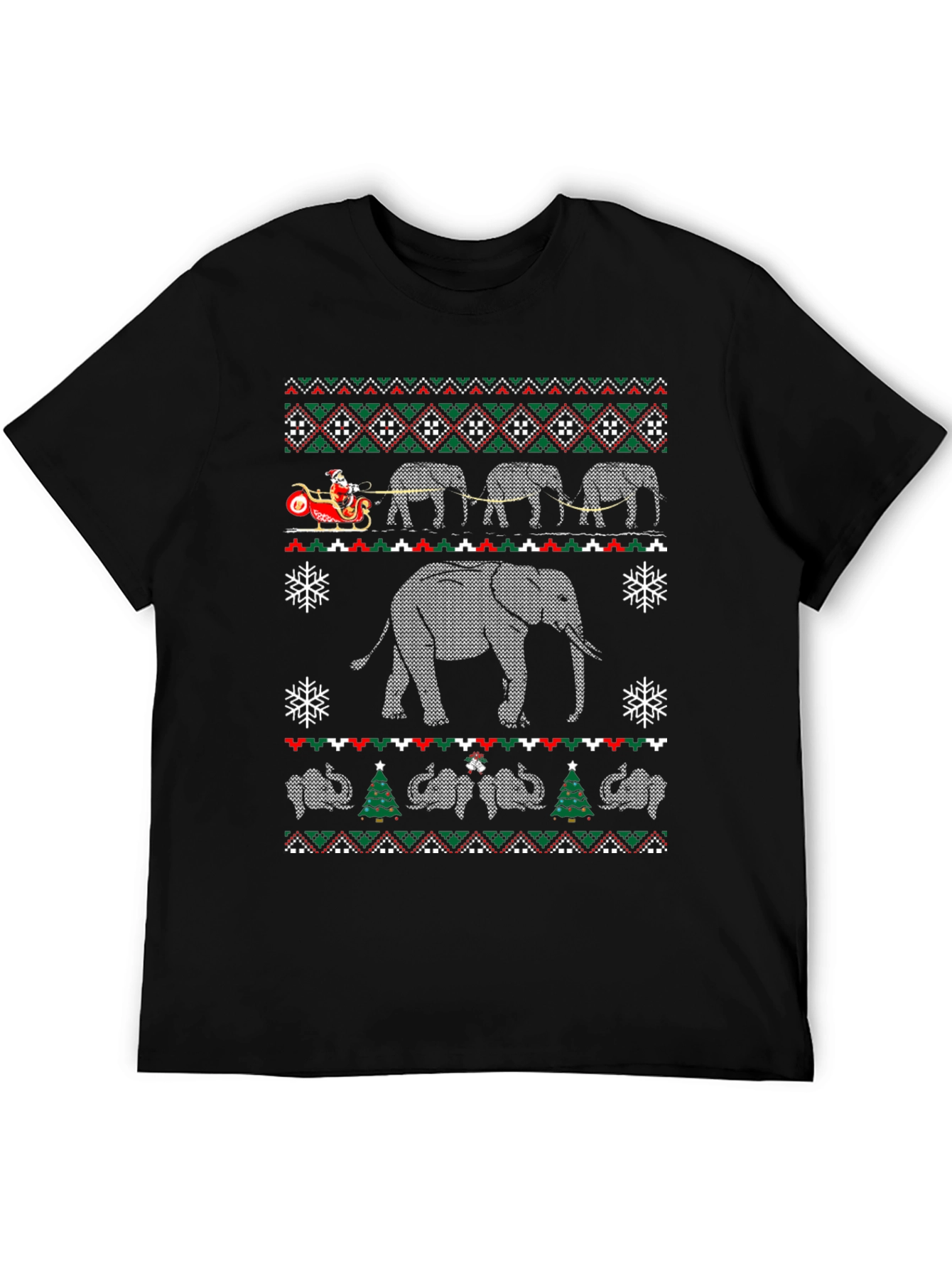 Elephant Christmas Pattern T-Shirt