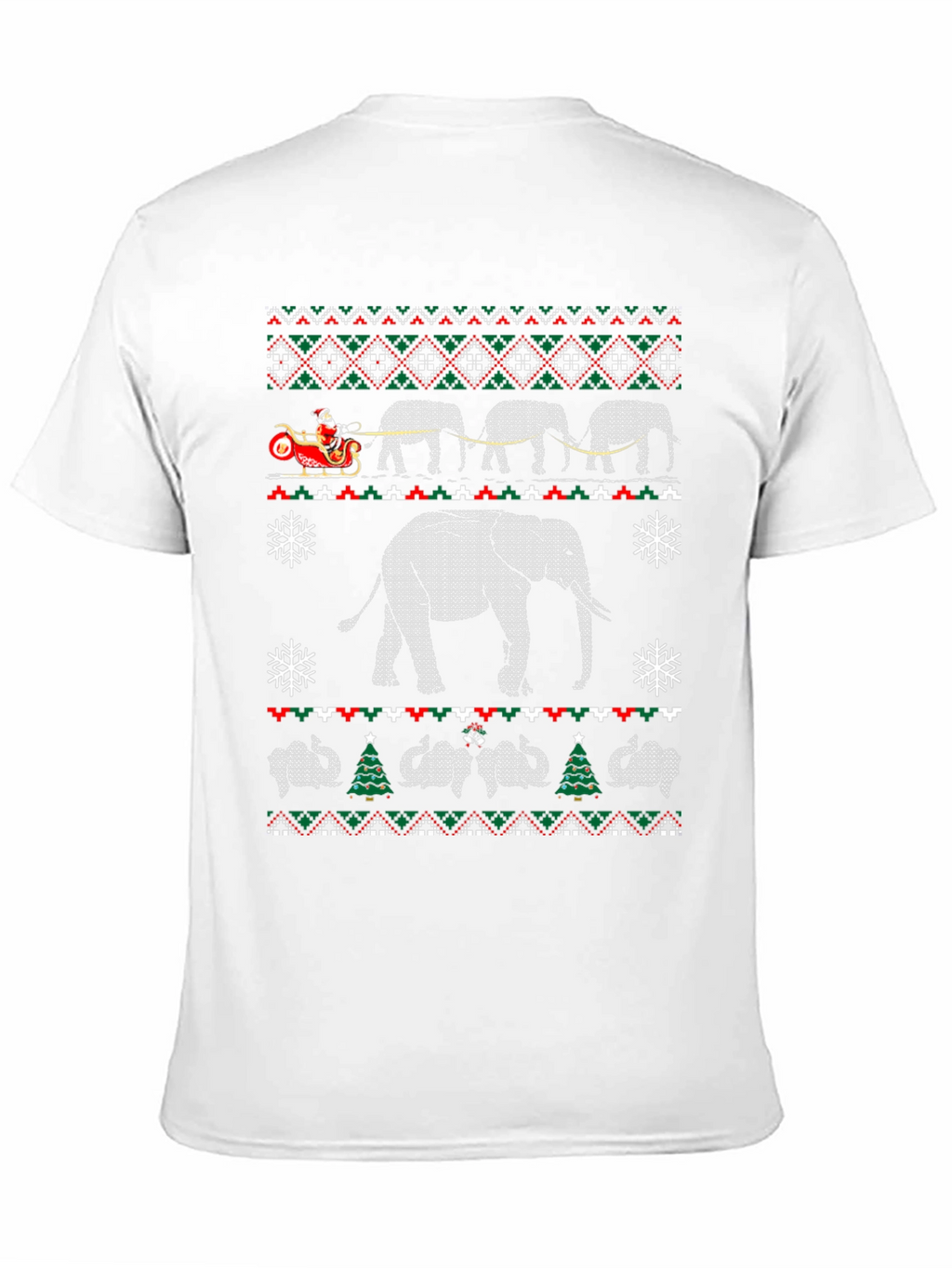 Elephant Christmas Pattern T-Shirt
