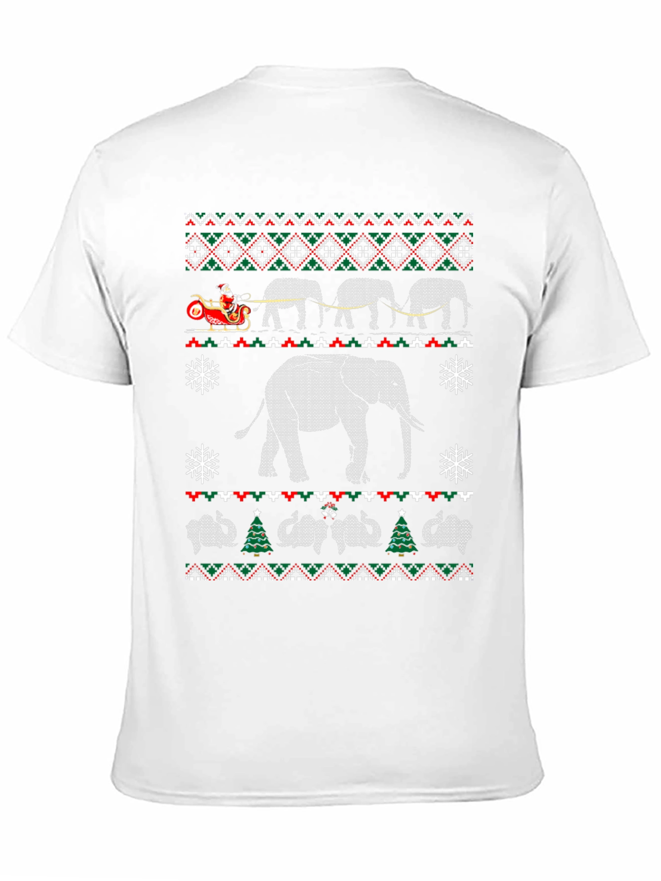 Elephant Christmas Pattern T-Shirt
