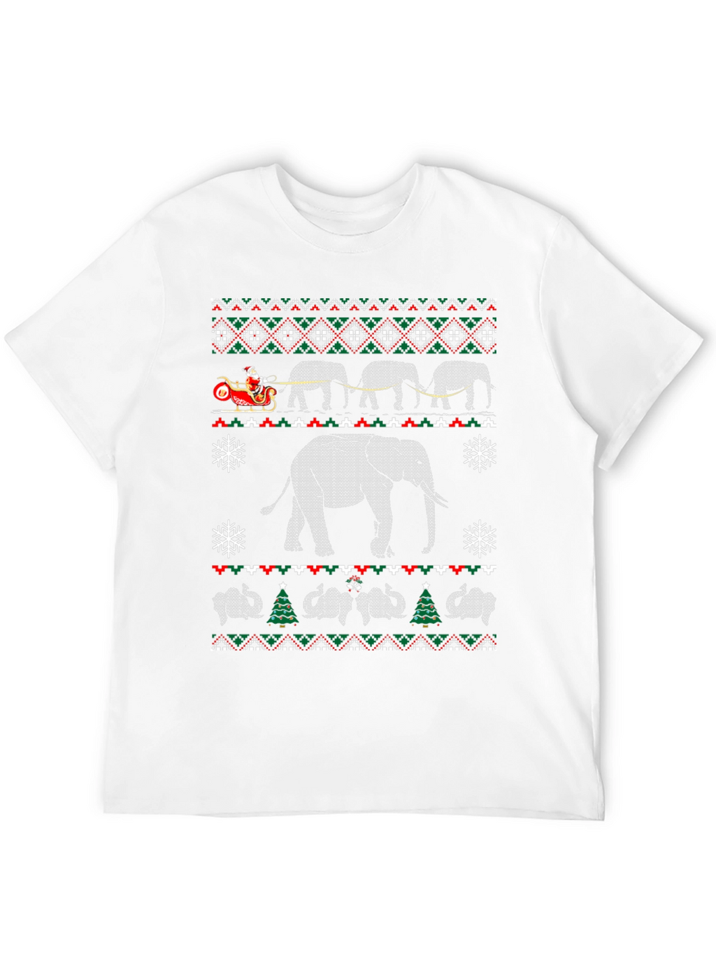Elephant Christmas Pattern T-Shirt
