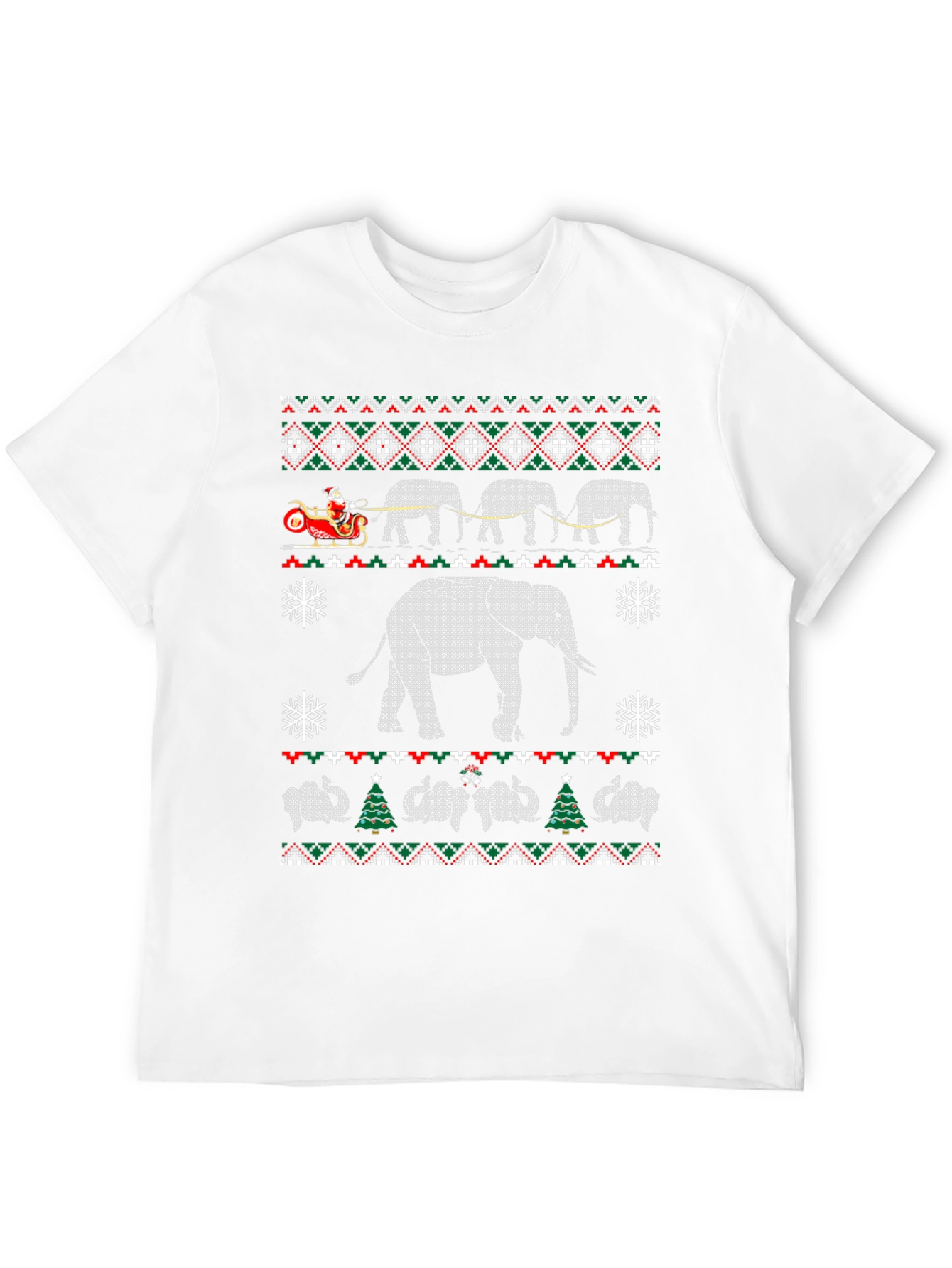 Elephant Christmas Pattern T-Shirt