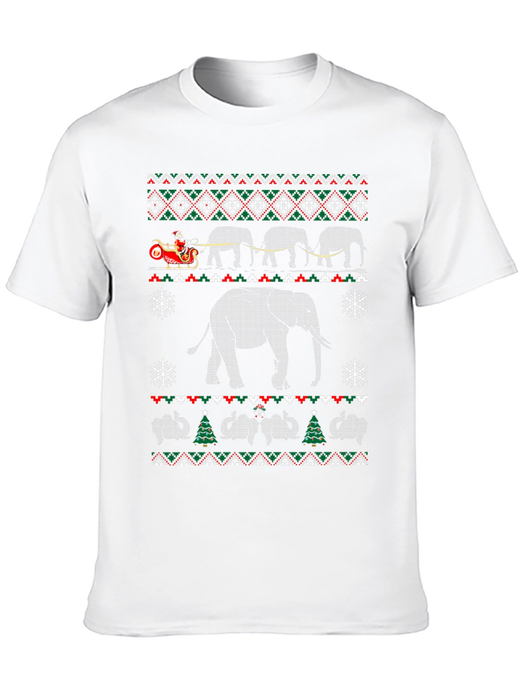 Elephant Christmas Pattern T-Shirt